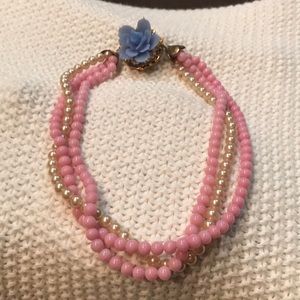 Vintage pink and blue necklace